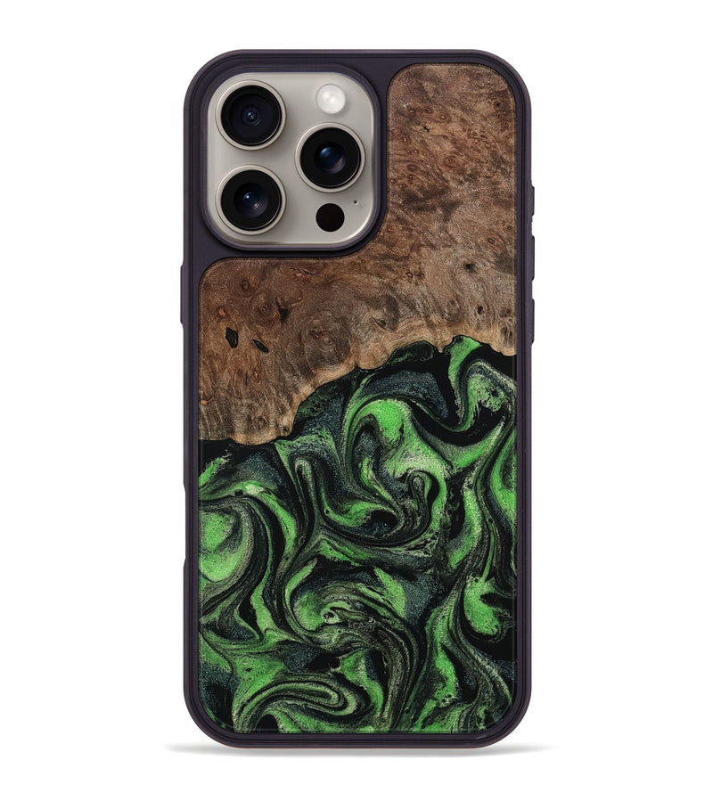 iPhone 16 Pro Max Wood Phone Case - Dorthy (Green, 802359)