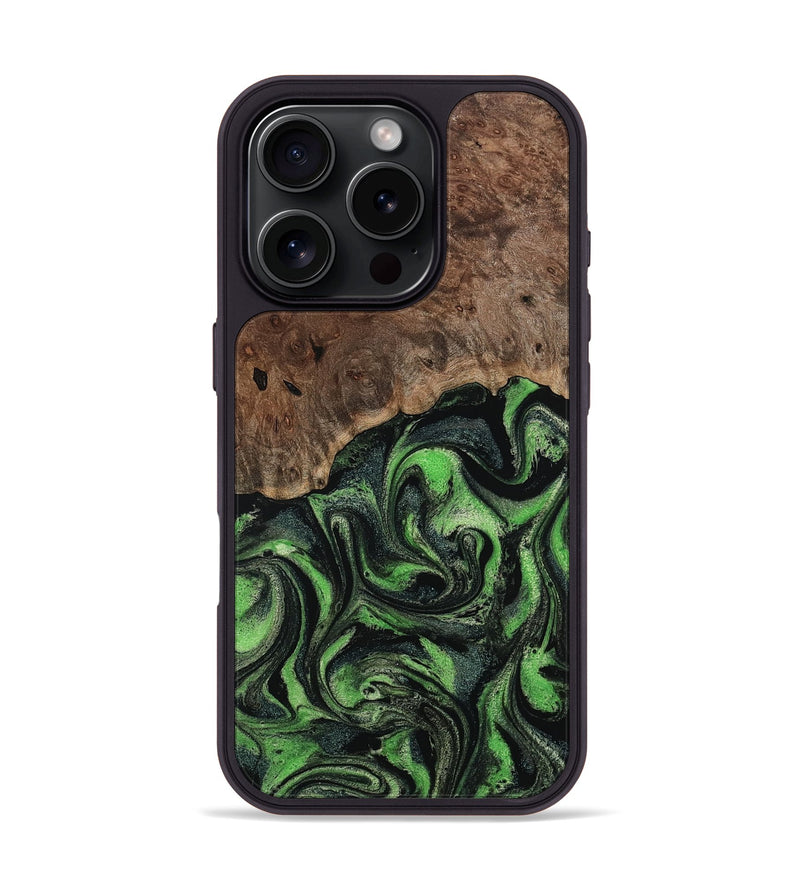 iPhone 16 Pro Wood Phone Case - Dorthy (Green, 802359)