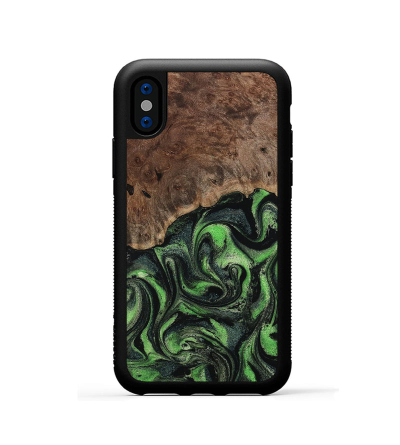 iPhone Xs Wood Phone Case - Dorthy (Green, 802359)