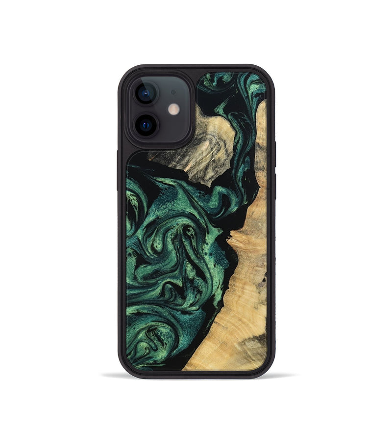 iPhone 12 mini Wood Phone Case - Taft (Green, 802360)