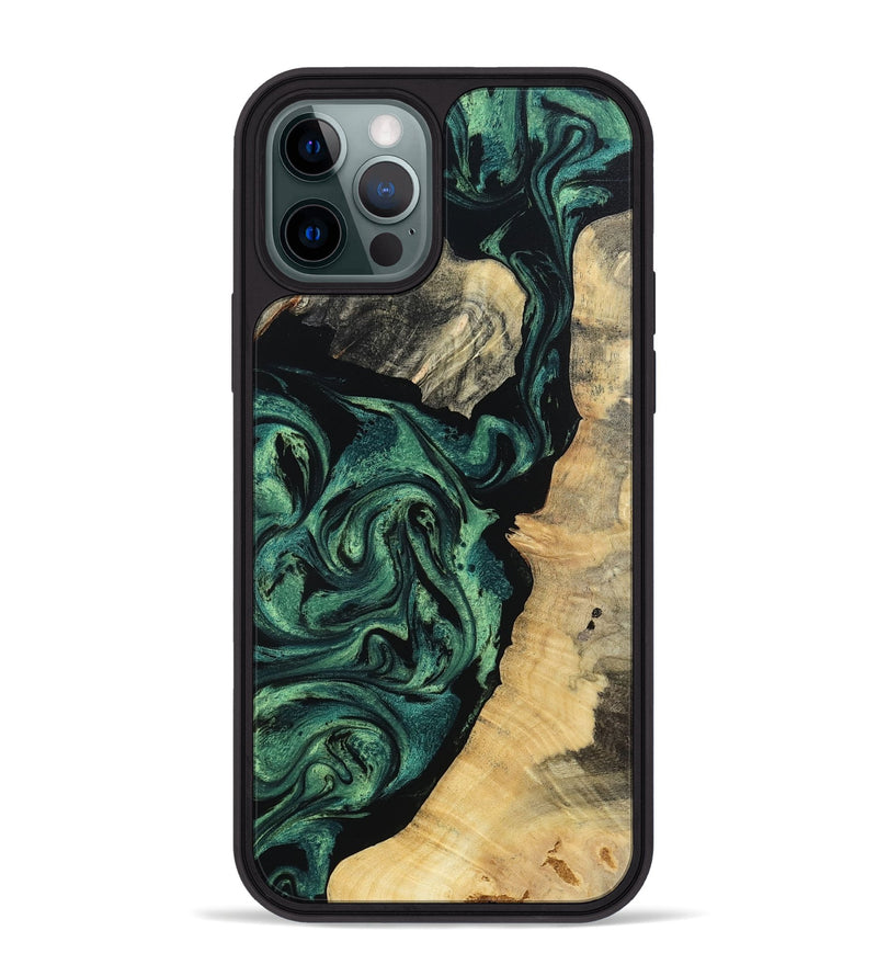iPhone 12 Pro Max Wood Phone Case - Taft (Green, 802360)