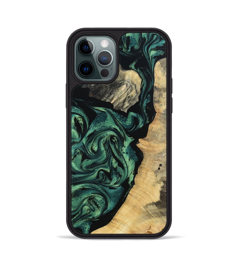 iPhone 12 Pro Wood Phone Case - Taft (Green, 802360)