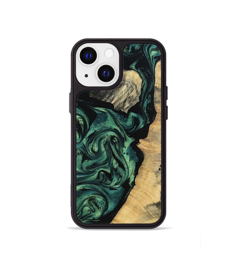 iPhone 13 mini Wood Phone Case - Taft (Green, 802360)