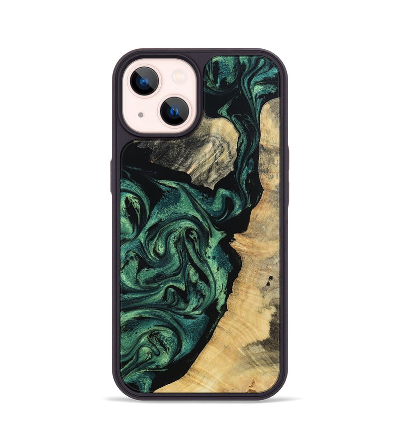 iPhone 14 Wood Phone Case - Taft (Green, 802360)