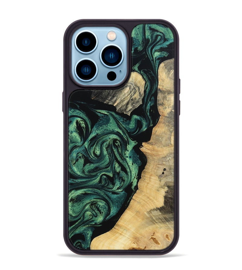 iPhone 14 Pro Max Wood Phone Case - Taft (Green, 802360)