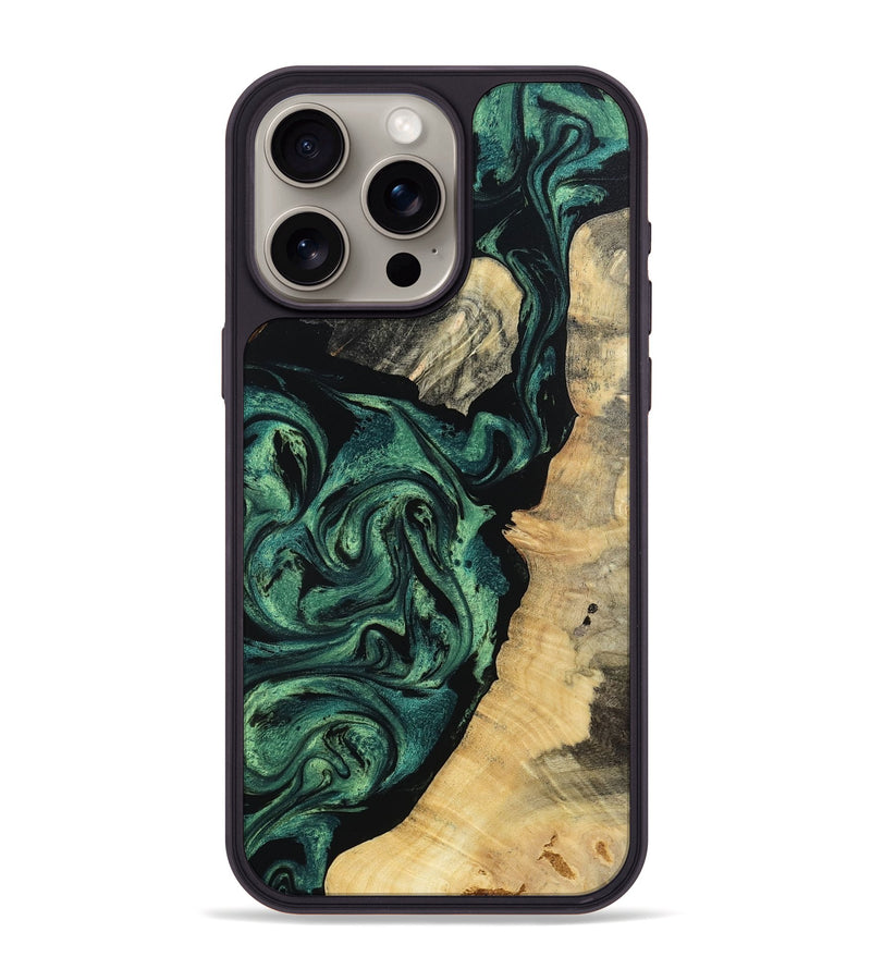 iPhone 15 Pro Max Wood Phone Case - Taft (Green, 802360)