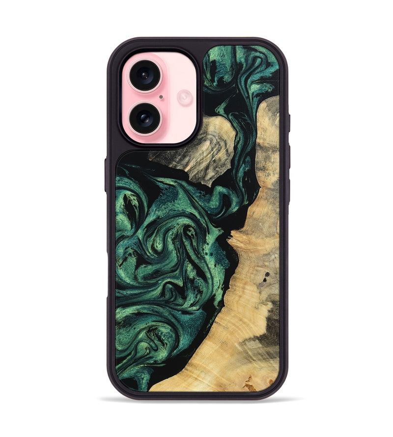 iPhone 16 Wood Phone Case - Taft (Green, 802360)