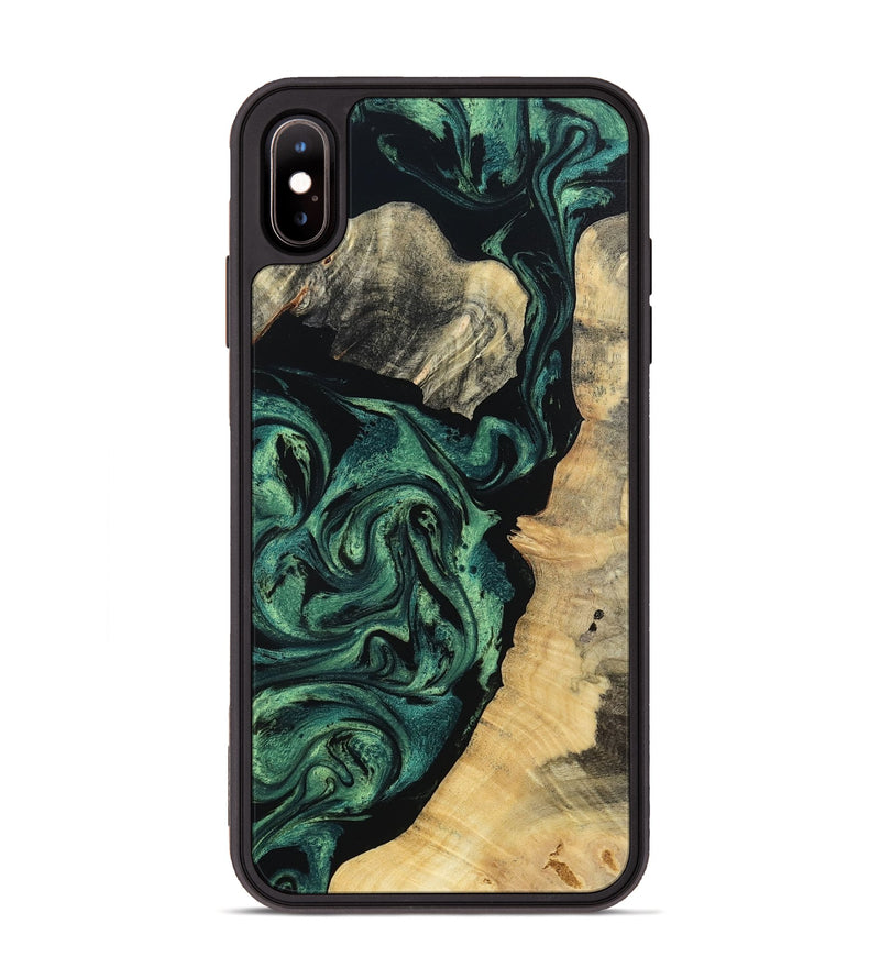 iPhone Xs Max Wood Phone Case - Taft (Green, 802360)