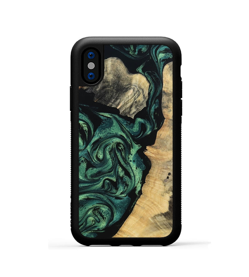 iPhone Xs Wood Phone Case - Taft (Green, 802360)