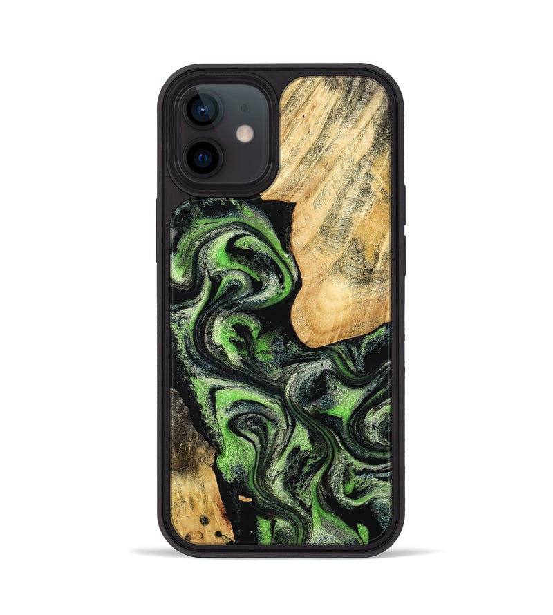 iPhone 12 Wood Phone Case - Emilee (Green, 802362)