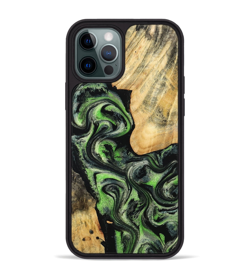 iPhone 12 Pro Max Wood Phone Case - Emilee (Green, 802362)