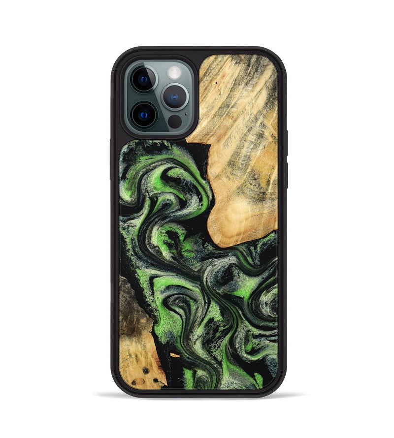 iPhone 12 Pro Wood Phone Case - Emilee (Green, 802362)