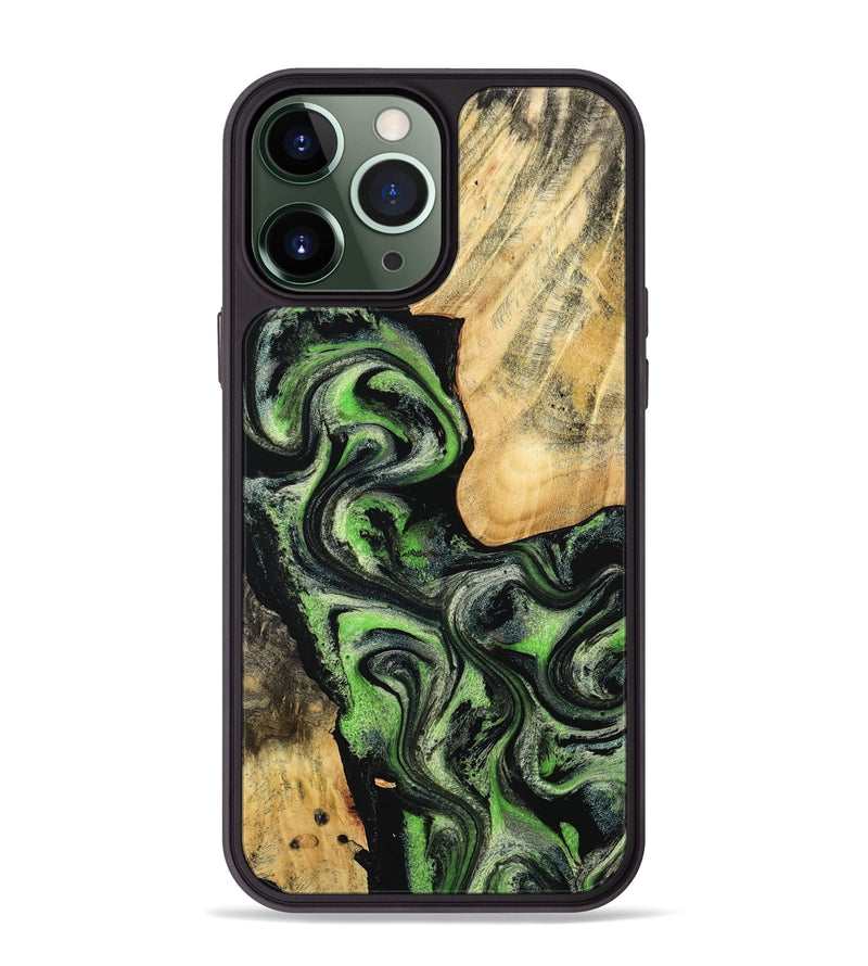 iPhone 13 Pro Max Wood Phone Case - Emilee (Green, 802362)