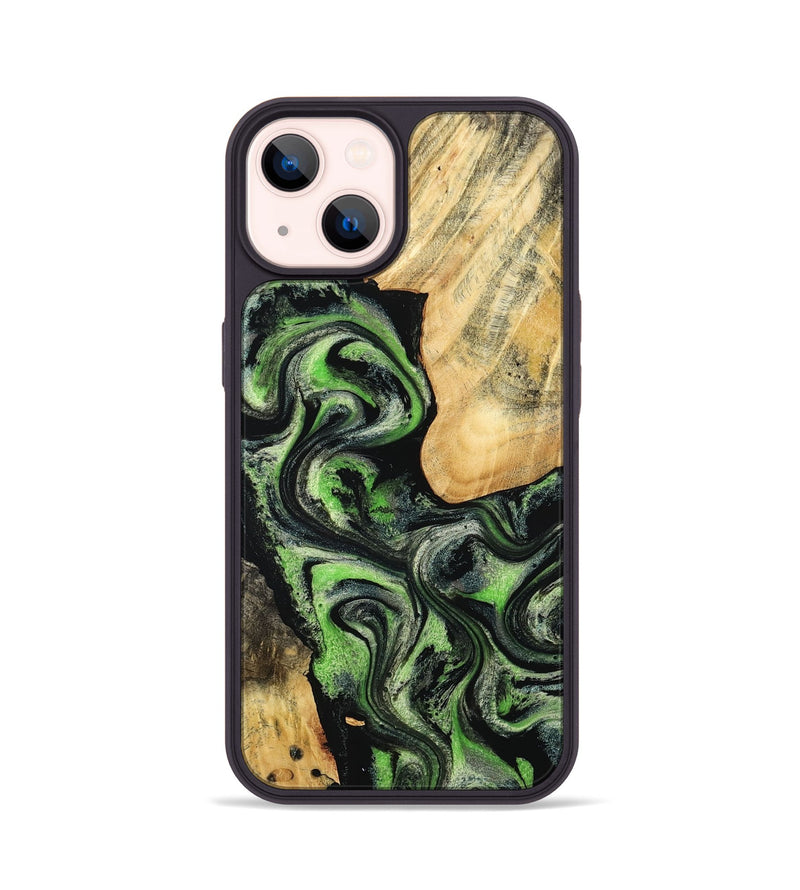 iPhone 14 Wood Phone Case - Emilee (Green, 802362)