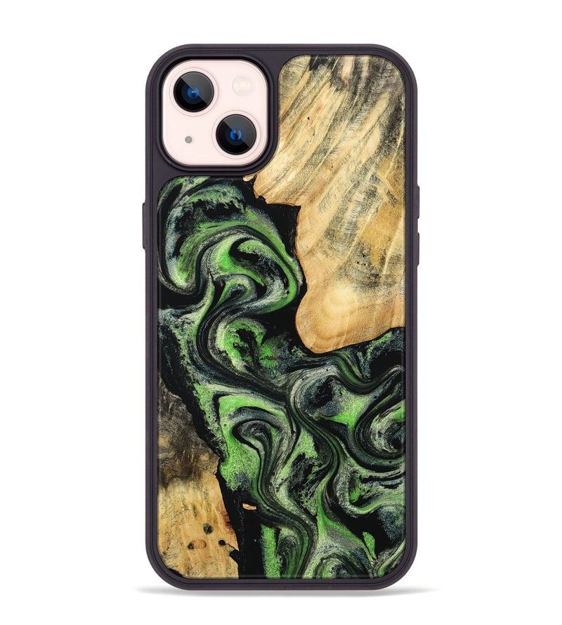 iPhone 14 Plus Wood Phone Case - Emilee (Green, 802362)