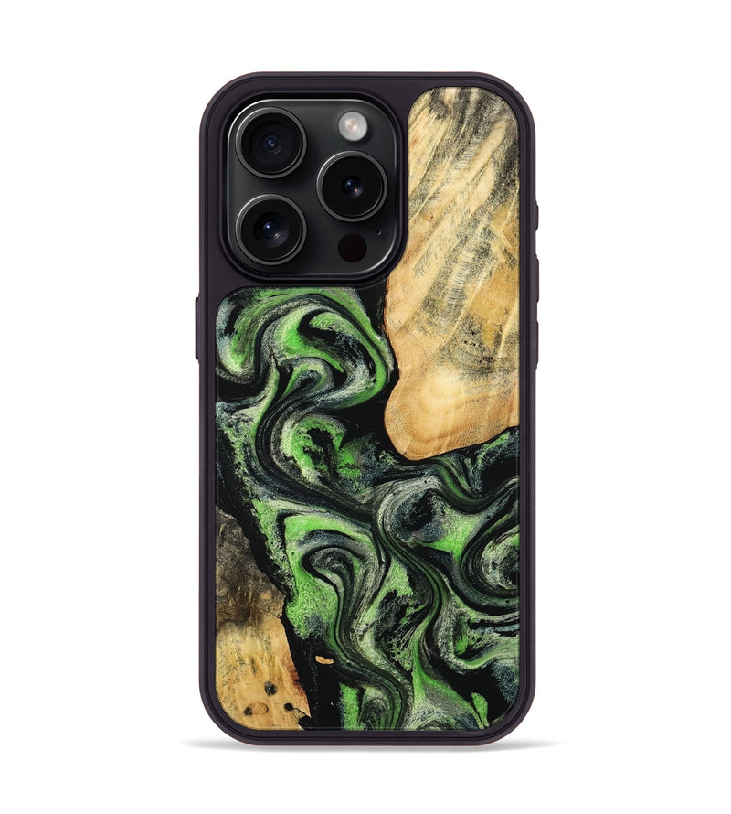 iPhone 15 Pro Wood Phone Case - Emilee (Green, 802362)