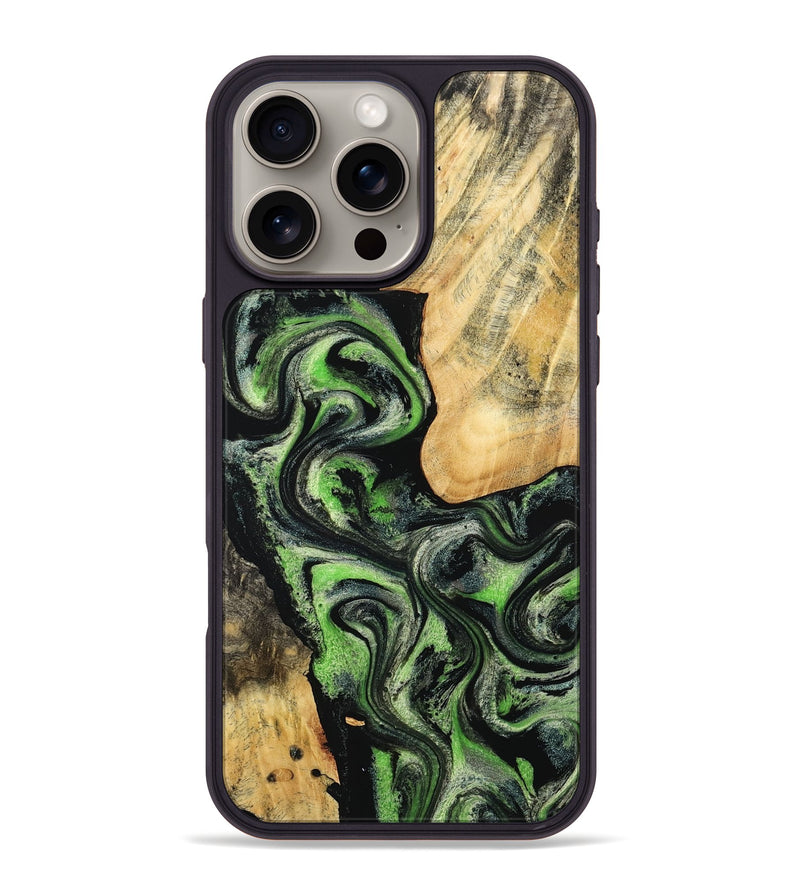 iPhone 16 Pro Max Wood Phone Case - Emilee (Green, 802362)