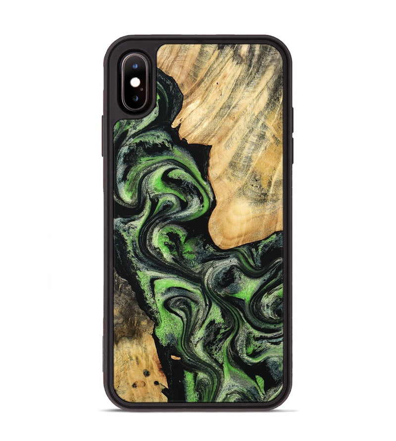 iPhone Xs Max Wood Phone Case - Emilee (Green, 802362)