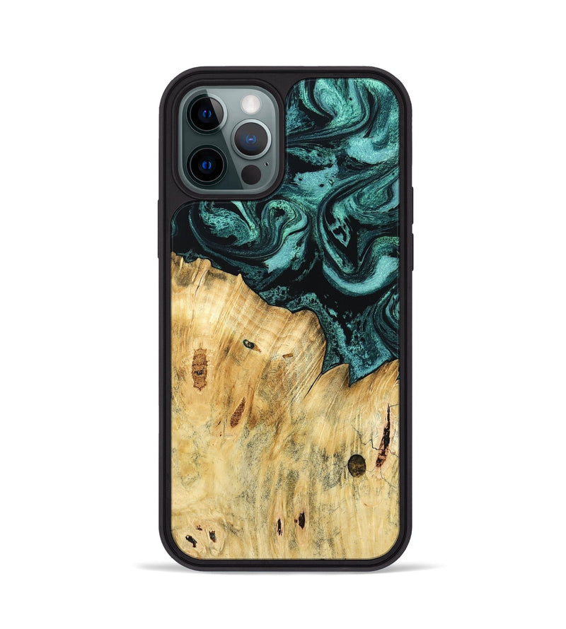 iPhone 12 Pro Wood Phone Case - Novalee (Green, 802363)