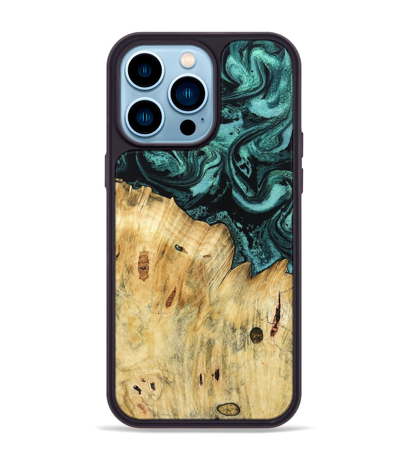 iPhone 14 Pro Max Wood Phone Case - Novalee (Green, 802363)