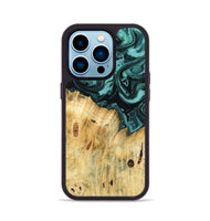 iPhone 14 Pro Wood Phone Case - Novalee (Green, 802363)
