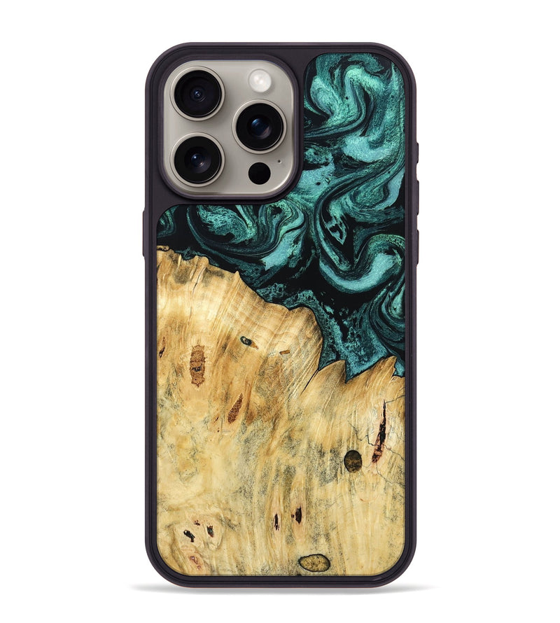 iPhone 15 Pro Max Wood Phone Case - Novalee (Green, 802363)