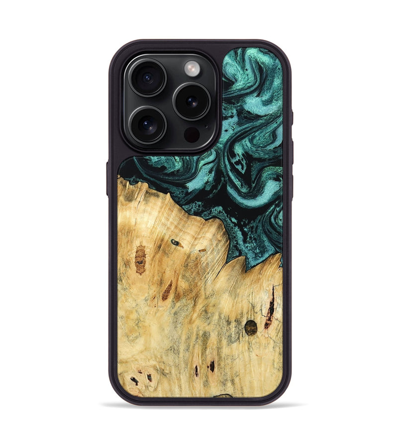 iPhone 15 Pro Wood Phone Case - Novalee (Green, 802363)