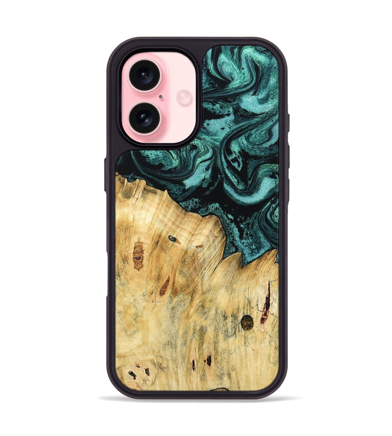 iPhone 16 Wood Phone Case - Novalee (Green, 802363)