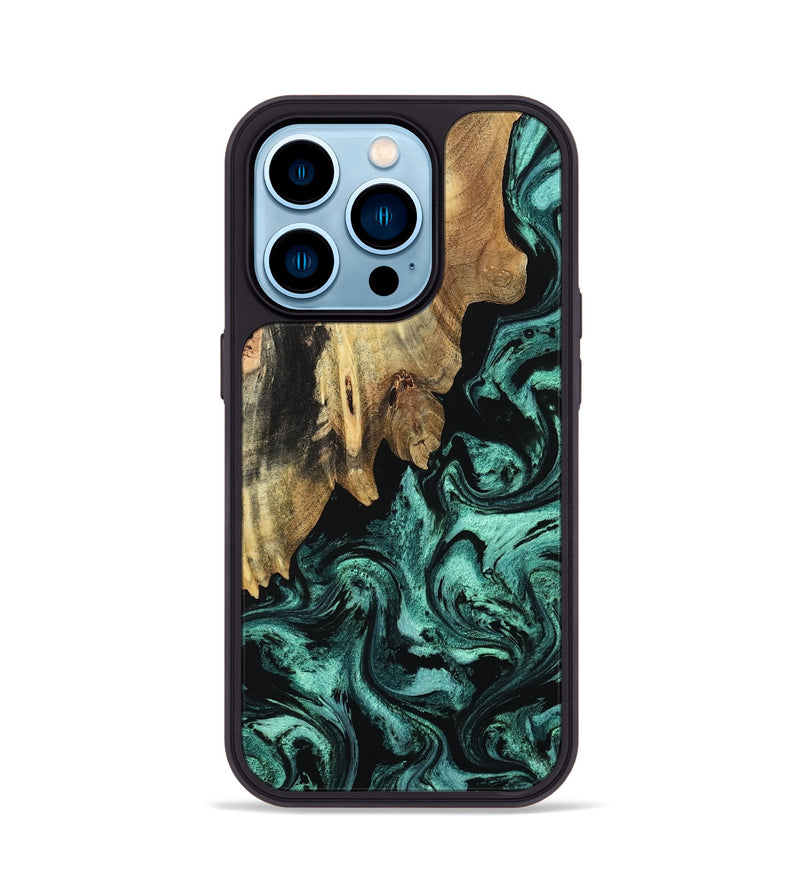 iPhone 14 Pro Wood Phone Case - Dax (Ancient Olive, 802364)