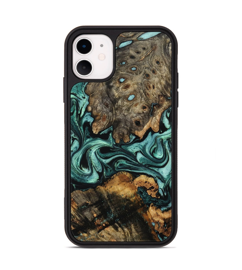 iPhone 11 Wood Phone Case - Alia (Green, 802366)