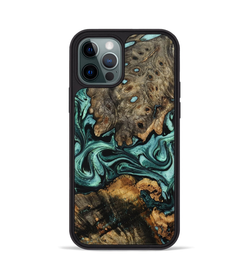 iPhone 12 Pro Wood Phone Case - Alia (Green, 802366)