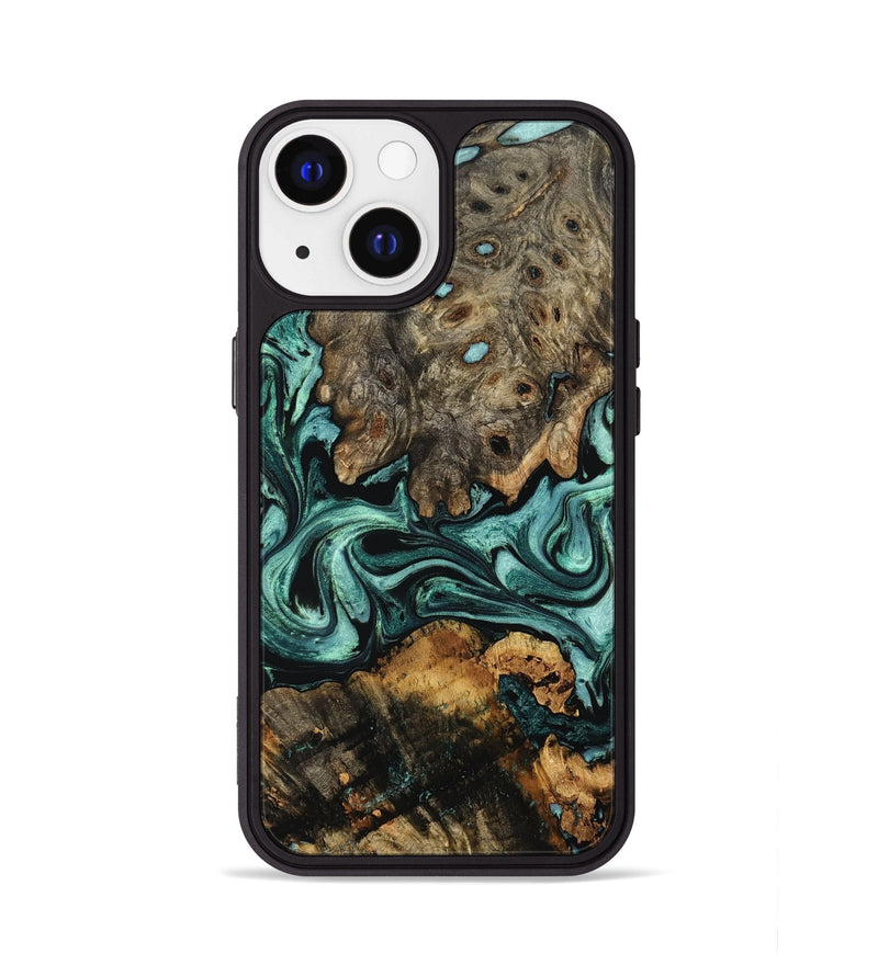 iPhone 13 Wood Phone Case - Alia (Green, 802366)