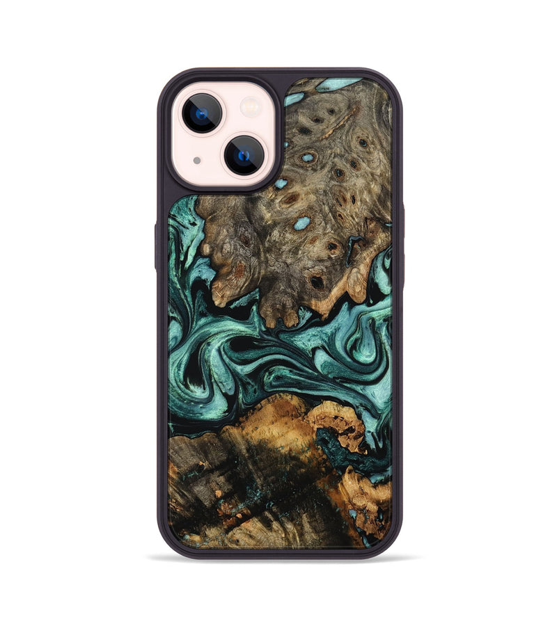 iPhone 14 Wood Phone Case - Alia (Green, 802366)