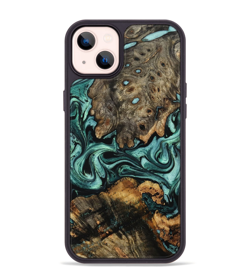 iPhone 14 Plus Wood Phone Case - Alia (Green, 802366)
