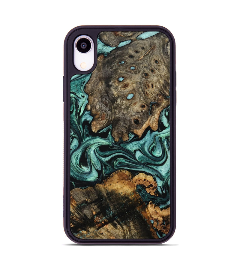 iPhone Xr Wood Phone Case - Alia (Green, 802366)