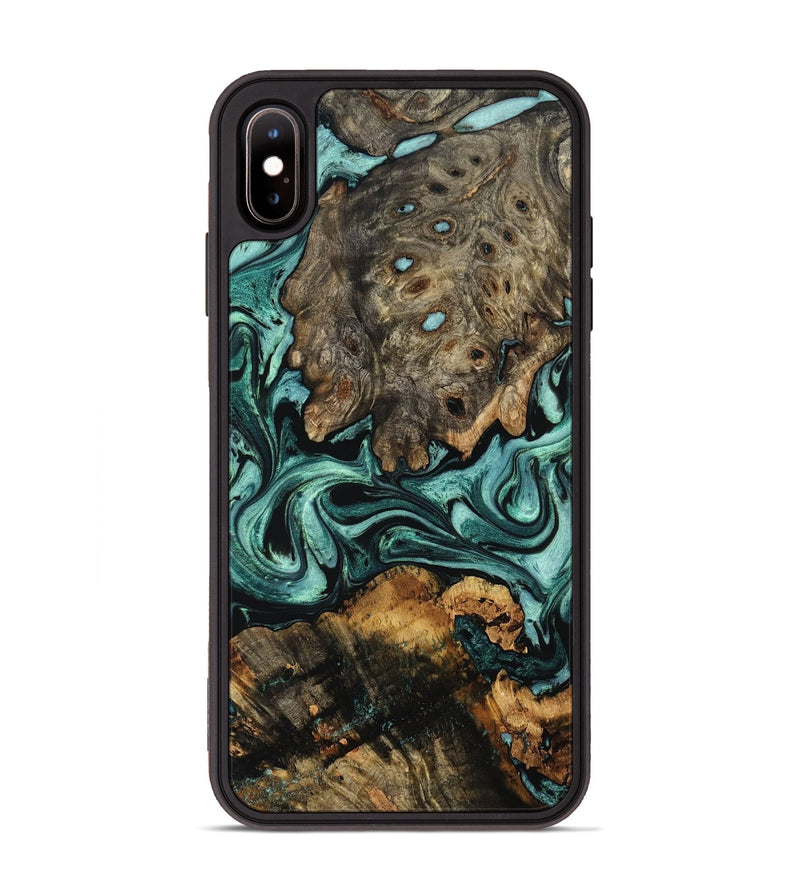 iPhone Xs Max Wood Phone Case - Alia (Green, 802366)
