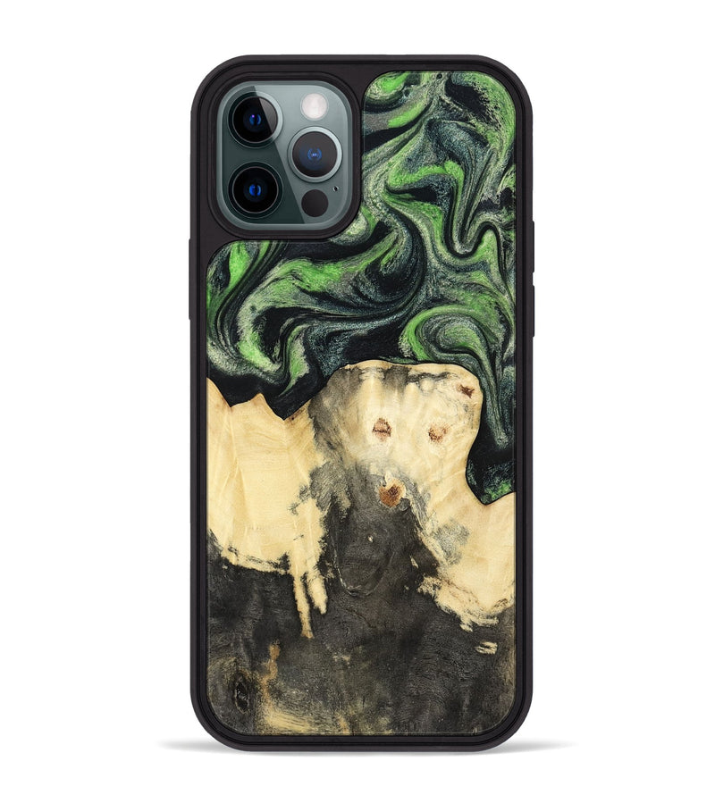 iPhone 12 Pro Max Wood Phone Case - Emerie (Green, 802367)