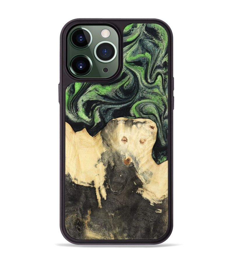 iPhone 13 Pro Max Wood Phone Case - Emerie (Green, 802367)
