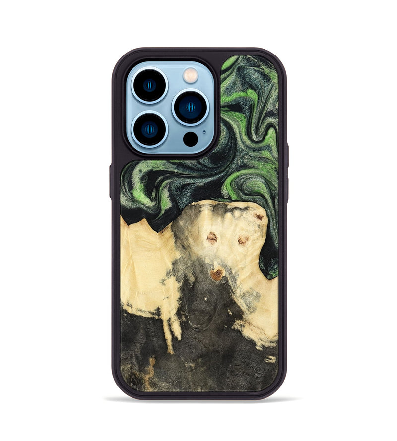 iPhone 14 Pro Wood Phone Case - Emerie (Green, 802367)