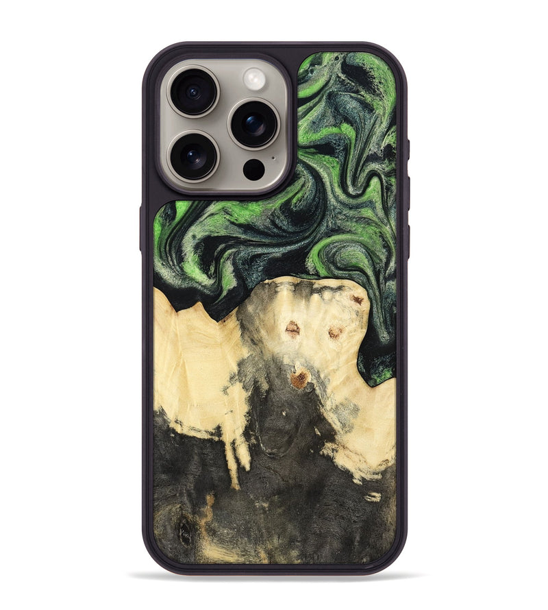 iPhone 15 Pro Max Wood Phone Case - Emerie (Green, 802367)