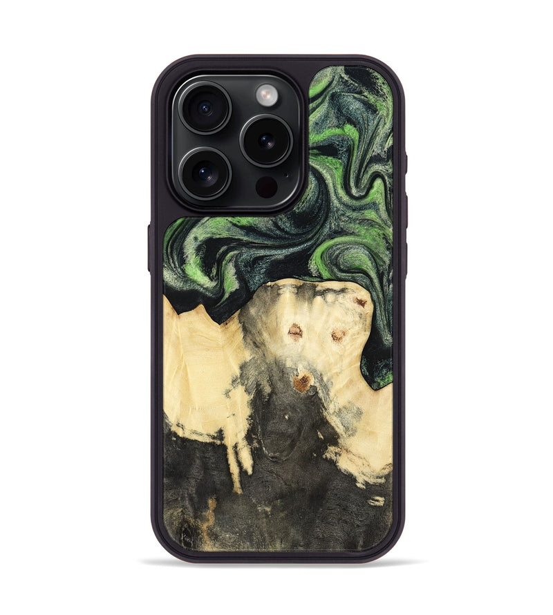 iPhone 15 Pro Wood Phone Case - Emerie (Green, 802367)