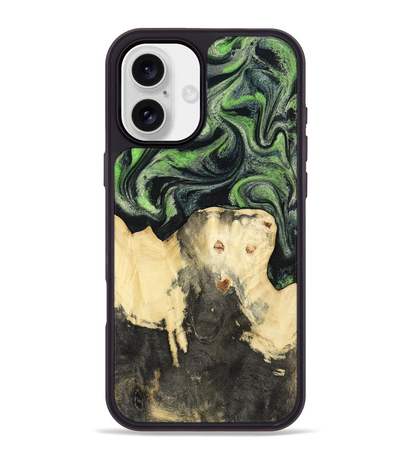 iPhone 16 Plus Wood Phone Case - Emerie (Green, 802367)