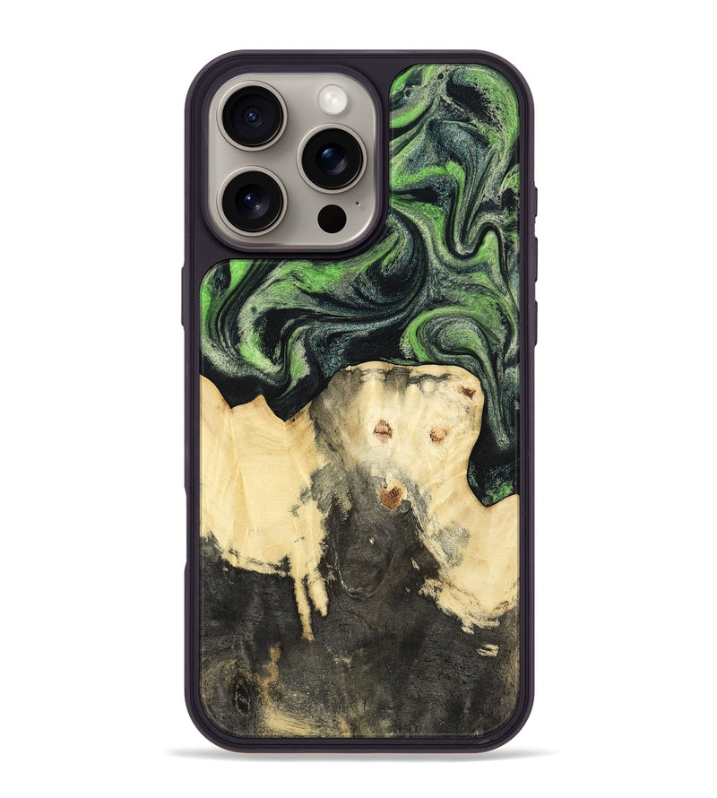 iPhone 16 Pro Max Wood Phone Case - Emerie (Green, 802367)