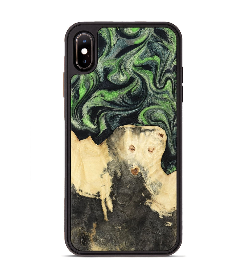 iPhone Xs Max Wood Phone Case - Emerie (Green, 802367)