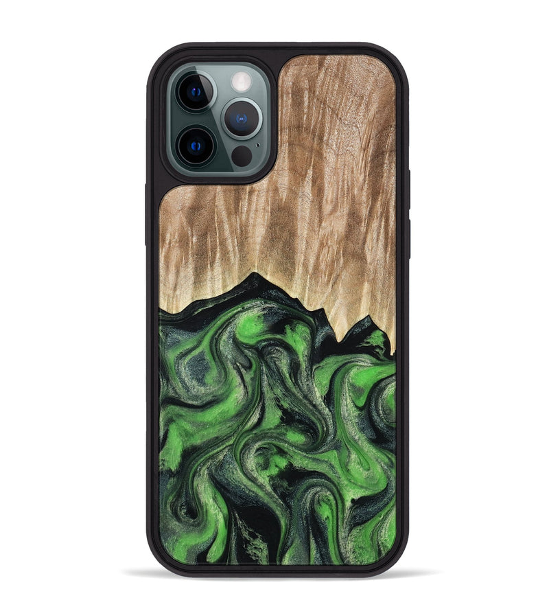 iPhone 12 Pro Max Wood Phone Case - Avery (Green, 802368)