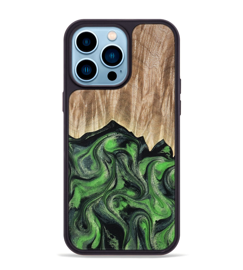 iPhone 14 Pro Max Wood Phone Case - Avery (Green, 802368)