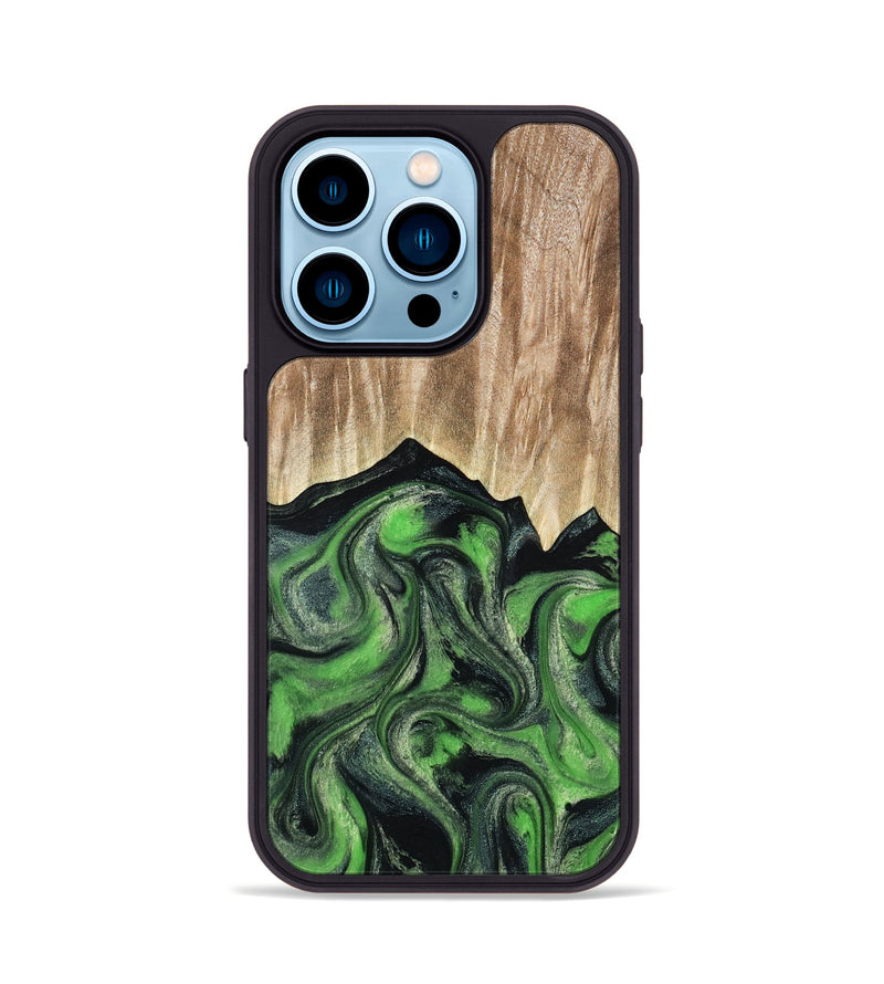 iPhone 14 Pro Wood Phone Case - Avery (Green, 802368)