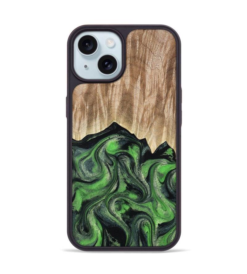 iPhone 15 Wood Phone Case - Avery (Green, 802368)