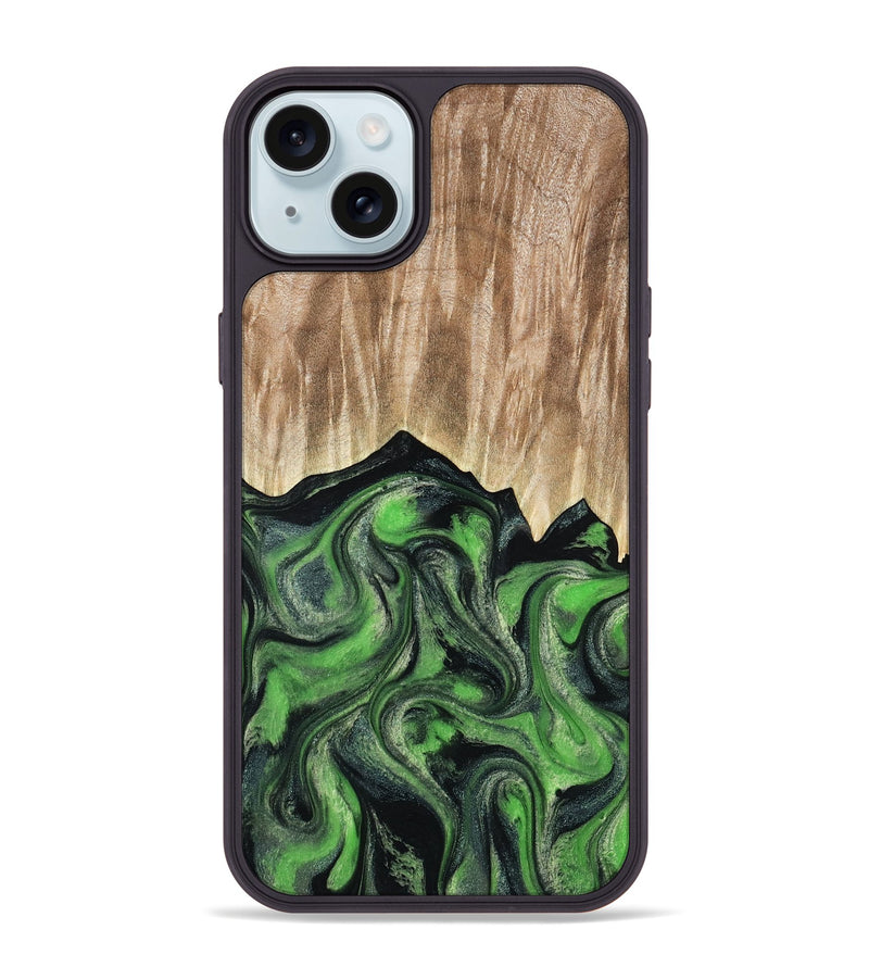iPhone 15 Plus Wood Phone Case - Avery (Green, 802368)