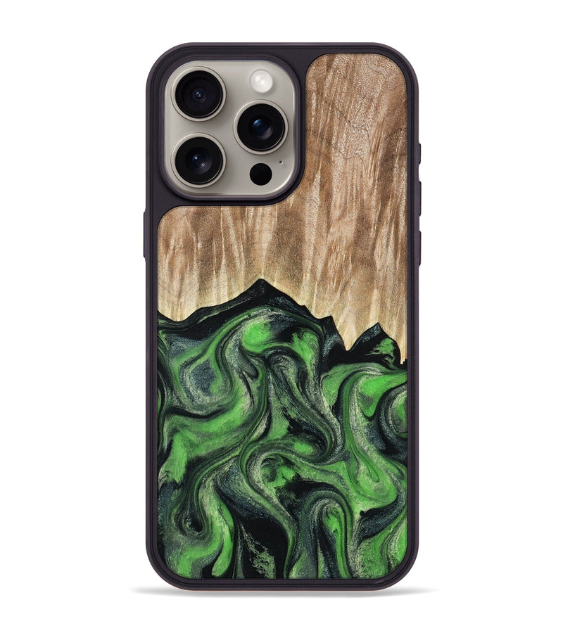 iPhone 15 Pro Max Wood Phone Case - Avery (Green, 802368)
